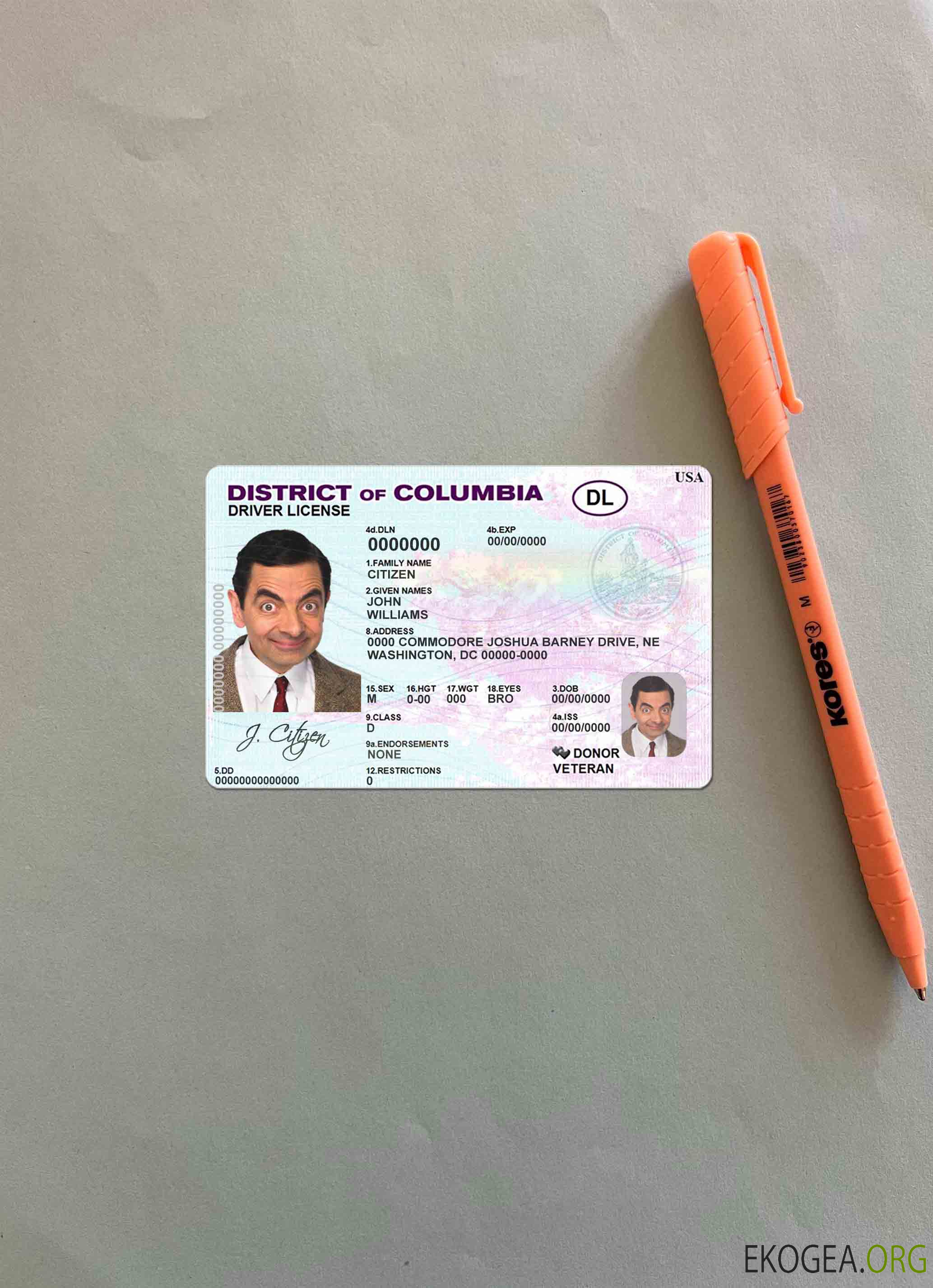 USA District de Columbia DL photolook AVANT